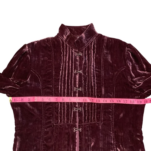 Jules & James Burgundy Velvet Jacket Blazer Size 12 - Picture 9 of 11